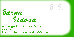 barna vidosa business card